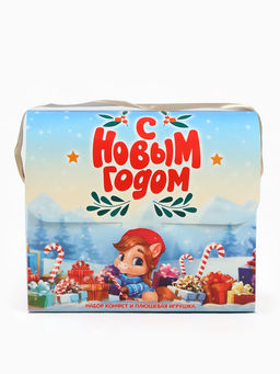 Сладкий детский новогодний подарок С новым годом, конфеты + мягкая игрушка, 250 г