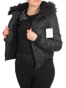 74051 BLACK Куртка зимняя женская NO NAME (200 гр. холлофайбер) - Фабричный китай фото 7