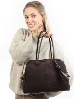 LACCOMA сумка АМ2235-Ф-коричневый натуральная замша хлопок фото 2