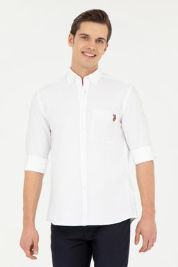 Мужская белая рубашка с длинным рукавом - U.s. polo assn фото 8