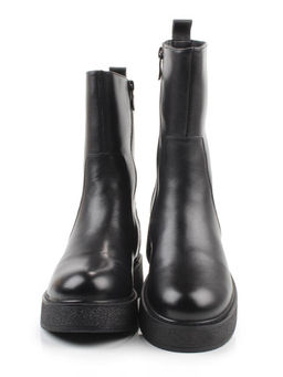 02-M45-73 BLACK Полусапоги зимние женские (натуральная кожа, натуральный мех)