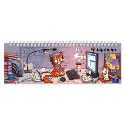 Планинг недатированный арт. 64660 ОФИСНЫЙ РАБОТНИК / 290х100 мм, 64 л., гребень по длинной стороне,