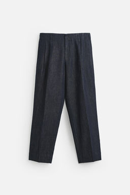 CROPPED WIDE-LEG DENIM TROUSERS - Zara фото 7