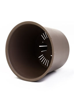 Кашпо для цветов «Рамона», 3.7 л, d=22 см, h=20 см, со вставкой, пластиковое, серое