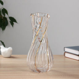 Ваза «Милагрос» витая, 25×10.5 см, стекло, прозрачная