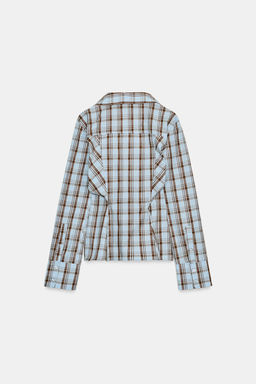 CHECK POPLIN WRAP SHIRT - Zara фото 7