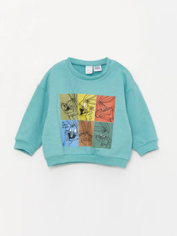 Bisiklet Yaka Bugs Bunny Bask?l? Erkek Bebek Sweatshirt ve E?ofman Alt 2li Tak?m - Waikiki фото 2