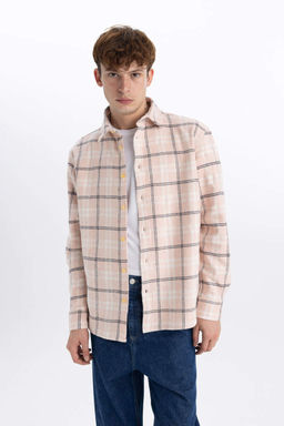 Рубашка Relax Fit в клетку с длинным рукавом Lumberjack - Defacto фото 3