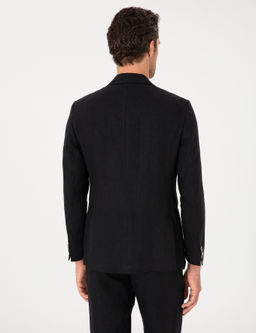 Куртка льняная черная