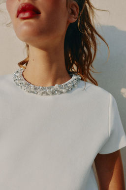 TOP PUNTO ABALORIOS JOYA / Blanco