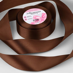 Цена за 2 шт. Лента атласная, 40 мм × 23 ± 1 м, цвет тёмно-коричневый №32
