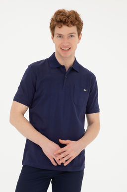 Мужская темно-синяя футболка с воротником-поло - U.s. polo assn фото 3