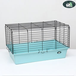 Клетка для кроликов, морских свинок Пижон №4 складная , 80 х 50 х 47 см, бирюзовая