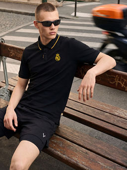 Polo Yaka Real Madrid Bask?l? Erkek Spor Ti??rt