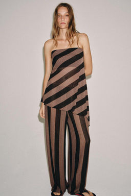 RUSTIC STRIPED TROUSERS - Zara фото 4
