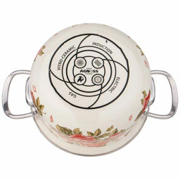 Набор кастрюль эмалированных серия Корейская роза, 6пр. 2,0/2,8/3,6л, 934-717 - Арти-м фото 4