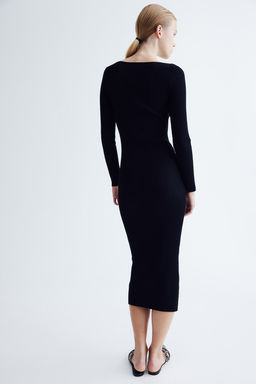 Vestido ajustado con escote barco - H&m фото 4