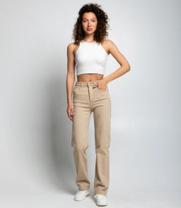 Джинсы #КТ8928, бежевый