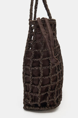 BOLSO DE MANO TRENZADO / Marr?n - Zara фото 4