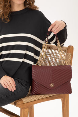 Женская бордовая сумка на плечо с ремешком-цепочкой Неожиданная скидка в корзине - U.s. polo assn фото 2