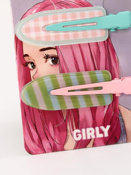 Набор заколок для волос GIRLY 2 шт. "Summer pattern", pink