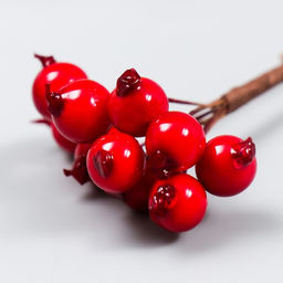 Цена за 2 шт. Декор для творчества «Ягодки красные», 1 букет=10 ягод, d=1 см, 10 см