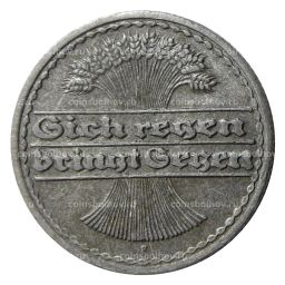 Монета 50 пфеннигов 1921 года F Германия