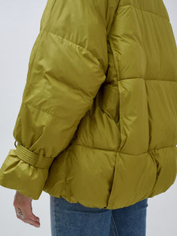 ВИДЕООБЗОР Куртка Бренд Visdeer ПРЕМИУМ КЛАССА зимняя с мехом ЕНОТА, горчичного цвета - Mtforce фото 12