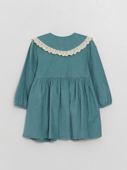 Bebe Yaka Uzun Kollu K?z Bebek Kadife Elbise - Waikiki фото 3