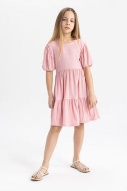 K?z Cocuk Burumcuk K?sa Kollu Elbise