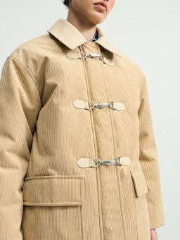 Вельветовое полупальто на застежках-карабинах / Zarina  фото 9