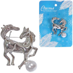 Цена за 4 шт. Брошь "Best Podarok - Огненный Танец", цвет серебро, 2,6*2,8см