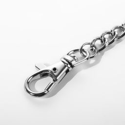 Цена за 3 шт. Кольцо для брелока на цепочке, с карабином, d = 28 мм, 39 см, цвет серебряный