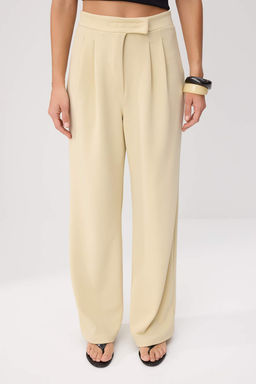 TRENDYOLMILLA Siyah C?rt C?rt Kapamal? Yuksek Bel Pileli Wide Leg/Genis Kesim Orme Pantolon TWOAW24PL00177  фото 69