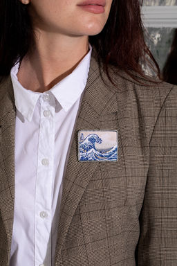 Набор для вышивания PANNA Живая картина MET-JK-2268 Брошь. Большая волна в Канагаве 5 х 6 см