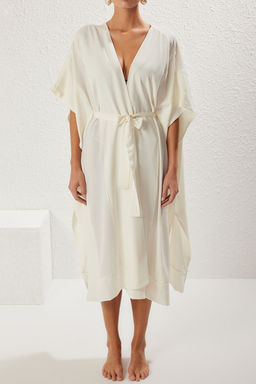 Haki Maxi Dokuma Kusakl? Derin Y?rtmacl? Plaj Kimono&Kaftan TBESS25KM00003 - Trendyolmilla фото 10