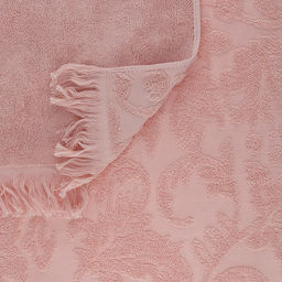 Полотенце махровое "Королевский шик" 70х140см, хлопок 100%, с бахромой, пыльная роза (Китай)