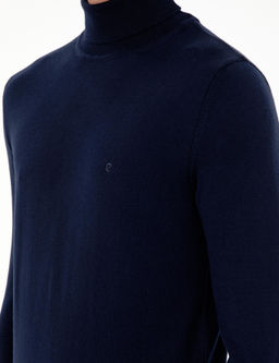 Lacivert Slim Fit Bal_k__ Yaka Basic Triko Kazak - Pierre cardin фото 7