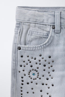 JEANS WIDE LEG TACHAS / Azul - Zara фото 5
