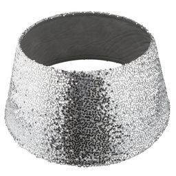 Юбка под елку новогоднюю "Новогодняя ночь" д40см, h25см, основание д56см, текстиль, металлический каркас, пайетки, серебряный (Китай)