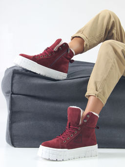 Ботинки EDART 216.212131w. бордо замша/шерсть  фото 6