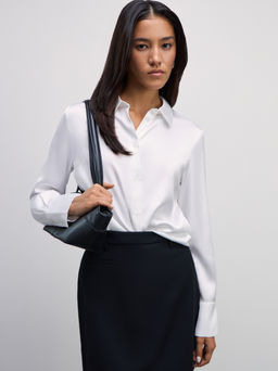 Базовая блузка из атласа / Zarina фото 7