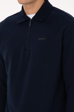 Erkek Regular Fit Yar_m Fermuarl_ Lacivert Basic Sweatshirt - U.s. polo assn фото 7