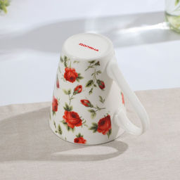 Кружка фарфоровая Доляна Цветочный принт, 260 мл фото 3
