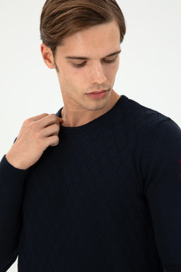 Erkek Slim Fit Bisiklet Yaka Lacivert Kazak - U.s. polo assn фото 2