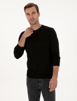 Siyah Slim Fit Kazak