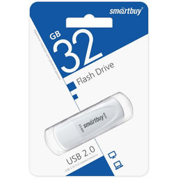 Флешка Smartbuy 032GB3SCW, 32 Гб, USB3.0, чтение до 100 Мб/с, запись до 40 Мб/с, белая
