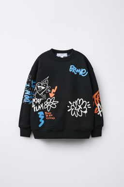 GRAFFITI PRINT SWEATSHIRT