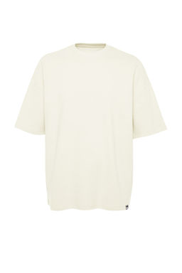 TRENDYOL MAN Premium Ekru Oversize %100 Pamuklu Etiketli Dokulu T-Shirt TMNSS23TS00069 - Trendyolmilla фото 5