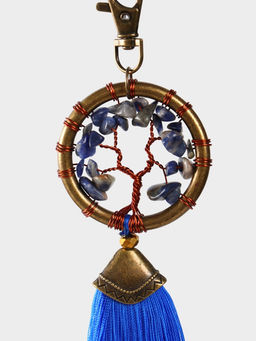 Брелок ловец снов «Великое древо», 19 см, синий